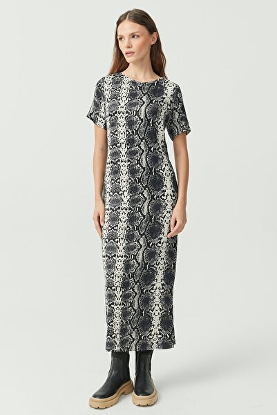 PAULMARK Γυναικείο φόρεμα σατέν με σχέδιο