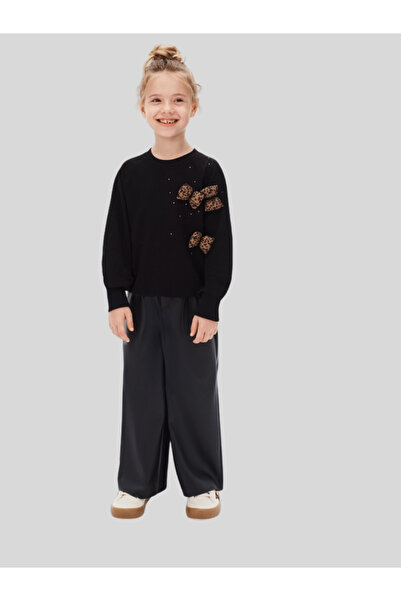 NK Girl's Bow Sweatshirt 4-8 Years Old Black