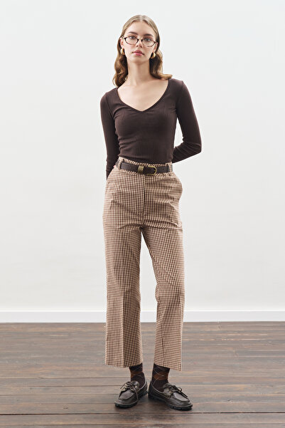 Manuka Flare Cut Pants Plaid
