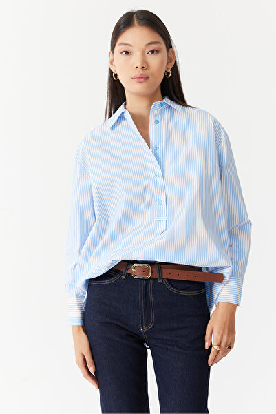 PAULMARK Γυναικείο πουκάμισο με μισό πάτο