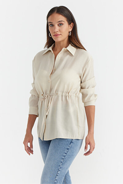 PAULMARK Γυναικείο πουκάμισο με μακρυμάνικο κορδόνι στη μέση