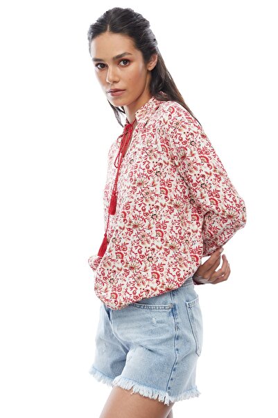 PAULMARK Μπλούζα με γιακά με λεπτομερή μοτίβο