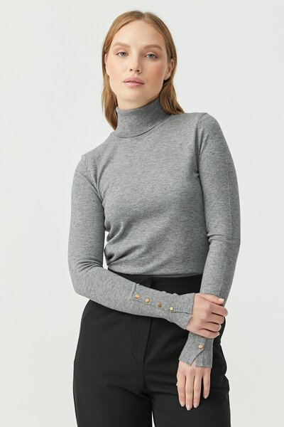 PAULMARK Women's Full Turtleneck Slim Knit Sweater