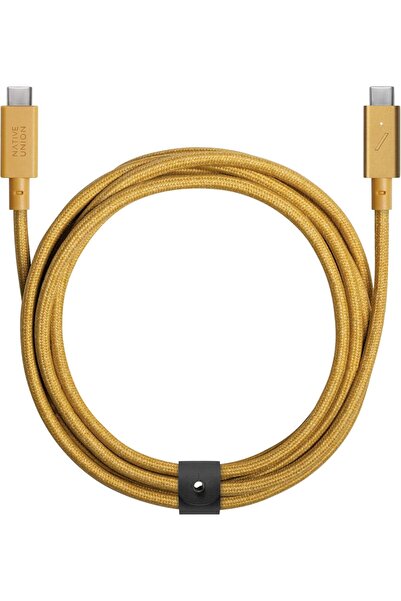 Native Union كابل حزام احترافي USB-C إلى USB-C 240 واط، 8 أقدام (كرافت)