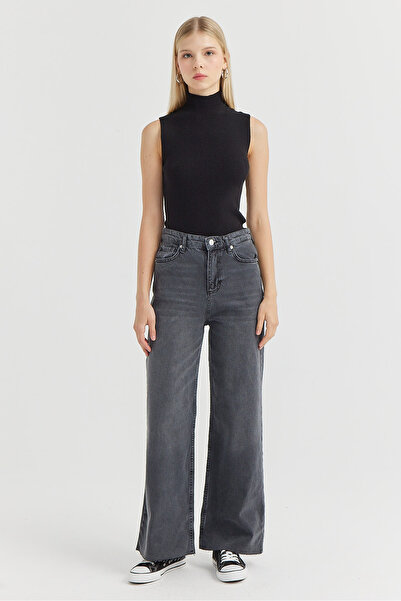 PAULMARK Pantaloni de damă din denim cu talie înaltă fără cusături picioare