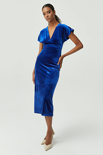 PAULMARK Жіноче V-подібне оксамитове плаття