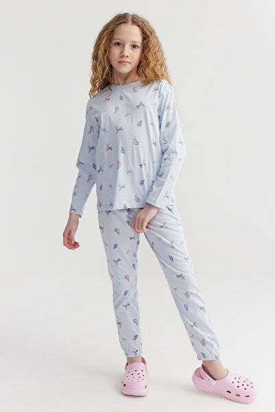 PAULMARK Kız Çocuk Baskı Detaylı Pijama Takımı