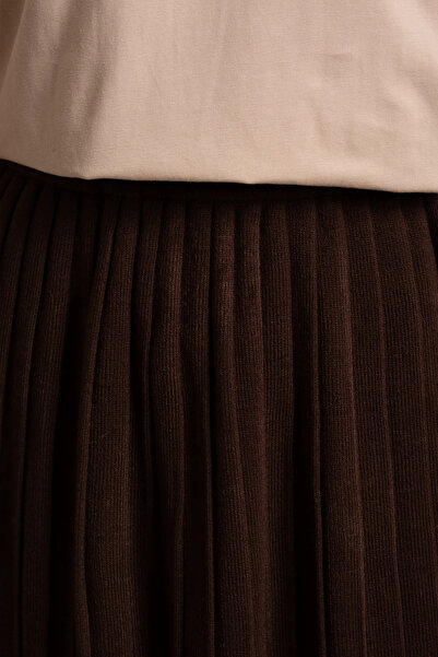 Lemaye Πλεκτό Πλισέ Φούστα - Πικρό Καφέ