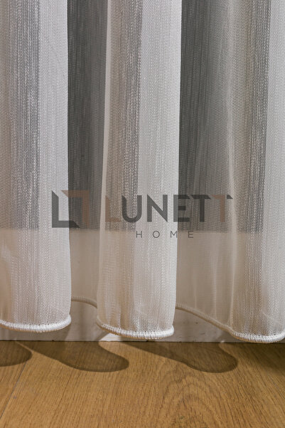 LUNETT HOME Silvery (Shiny) Bamboo Sparsely Folded 1X2 Tulle Curtain for Living Room, Balcony, Kitchen Tulle