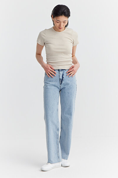 PAULMARK Women's High Waist Raw Hem Jeans