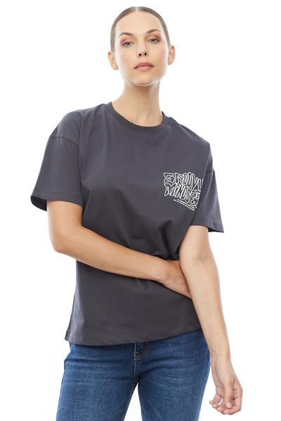 PAULMARK Μπλουζάκι oversized με γραφή στο πίσω μέρος