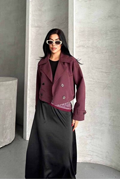 Genel Markalar TRENÇKOT CROP PREMIUM KALİTE ASTARLI