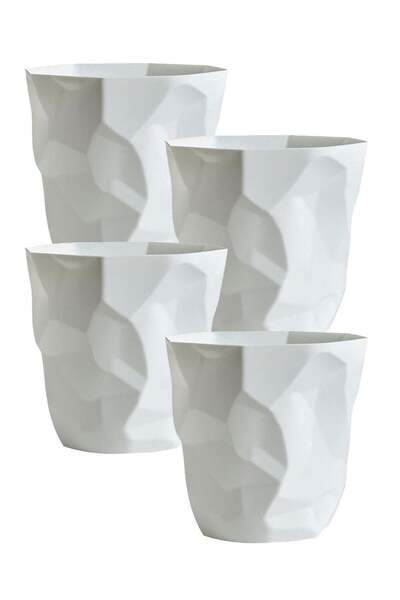 Concept Home 4 pieces Trash bin for offices and rooms, White