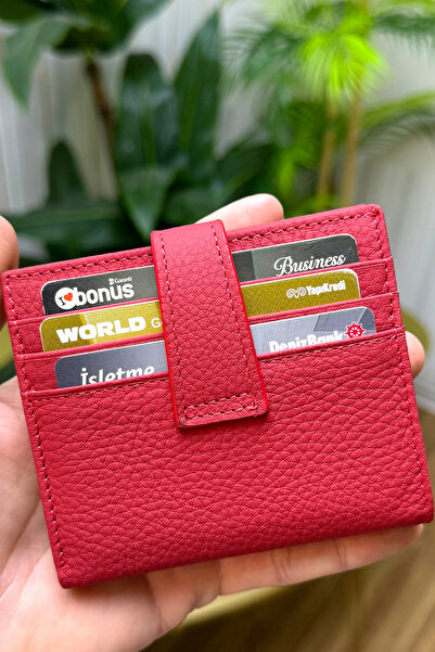 CüzCan Flora Red Genuine Leather Women's Wallet Polite, Stylish and Convenient