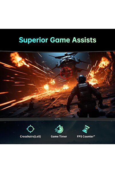 KTC 32" Curved Gaming Monitor 180Hz QHD 2560x1440 1ms MPRT HVA 1500R FreeSync HDR - Black