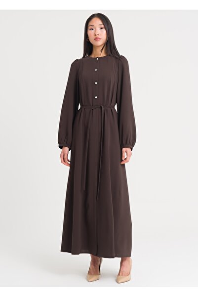 Armağan Karpuz Kollu Kemerli Elbise