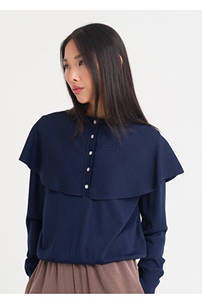 Armağan Yakası Fırfırlı Kazak