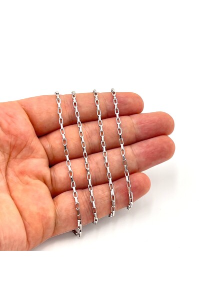 yfhobi 1 Metre- 2x4 mm Kutu Model Çelik Zincir, Kolye Zinciri, Takı Zinciri, ...