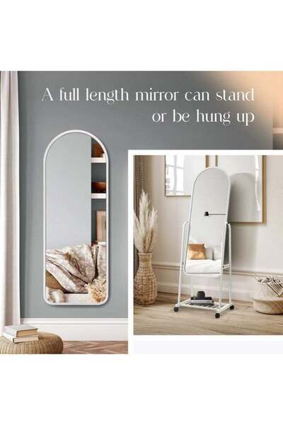 POWER Full-length glass mirror with adjustable stand and wheels