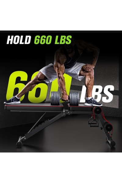 BestGod Dumbbell Bench Utility Weight Bench for Full Body Workout Multi-Purpose Foldable