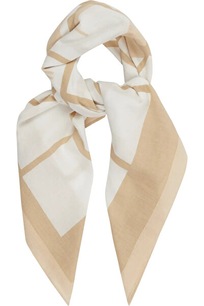 Calvin Klein LOGO BLOCK BANDANA 7 Kadın Krem Eşarp