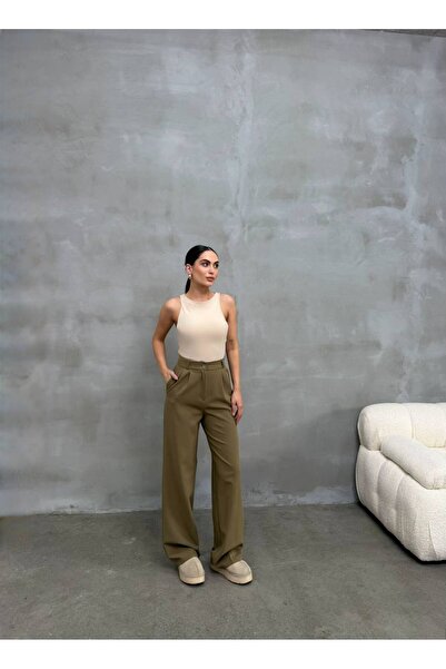 MIZUKI High Waist Half Elastic Palazzo Pants