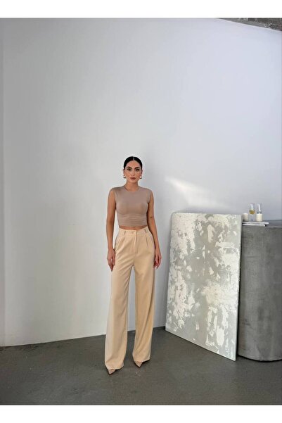 MIZUKI High Waist Half Elastic Palazzo Pants