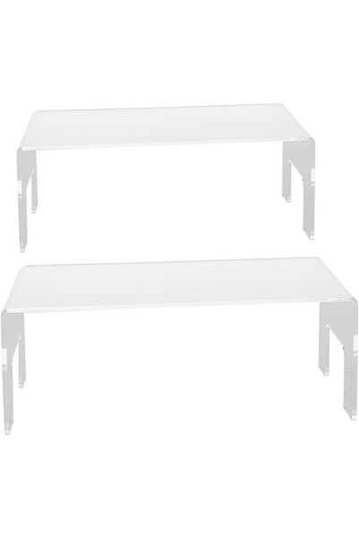 Slasa Acrylic Display Stand Set of 2 U-Shaped Riser for Toys Cupcakes 17.5x8x7 cm