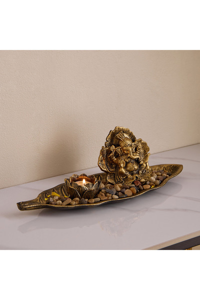 Home Box تمثال غانيشا من مادة البولي ريزين من أوروم-ديفاين-غلاسير مع قاعدة من...