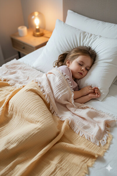 PAMUK HANIM بطانية أطفال من القطن 100% مكونة من 4 طبقات من الموسلين للأطفال ا...