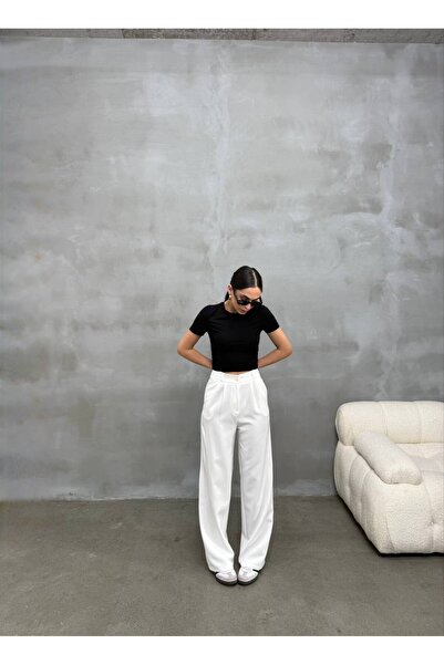 MIZUKI High Waist Half Elastic Palazzo Pants