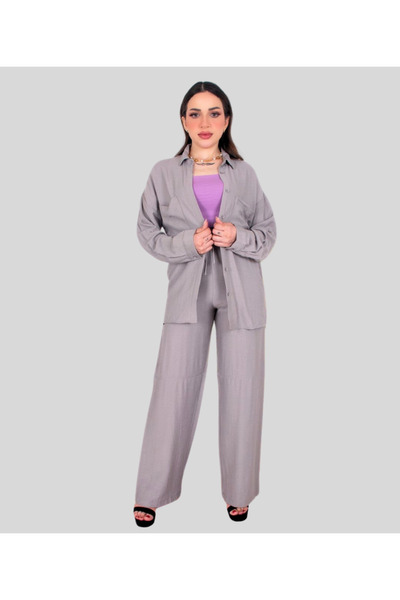 MQ Women's casual two-piece set: shirt and pants