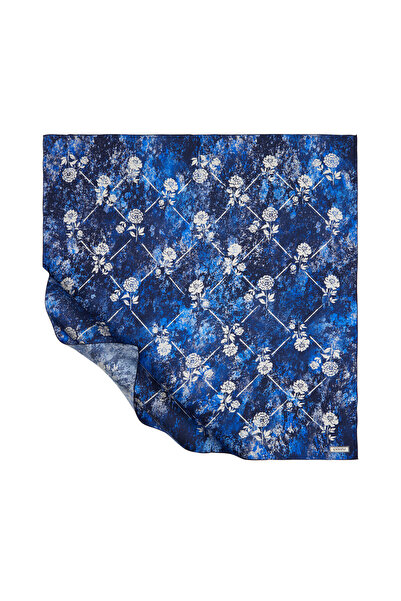 ipekevi Eșarfă de mătase Saks Blue Nostalgic Wall Tivil