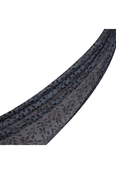 ipekevi Şal de lână cu model mini frunze afumat