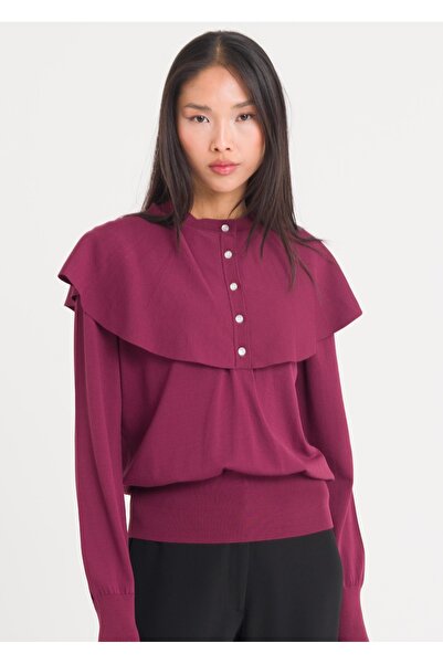 Armağan Yakası Fırfırlı Kazak