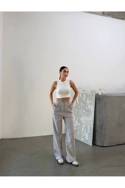 MIZUKI High Waist Half Elastic Palazzo Pants