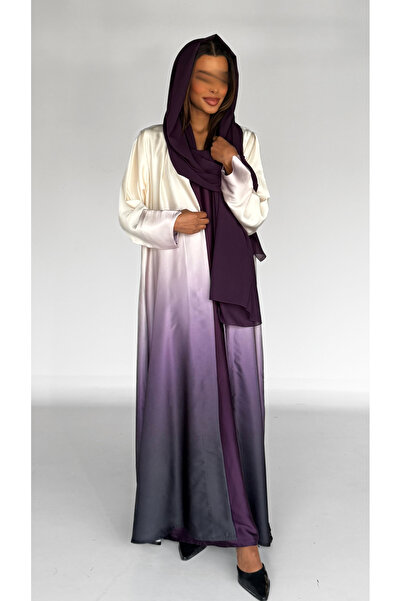 AYA - MW1821 - Silk abaya with interwoven Lamborghini colors and an added inner dress
