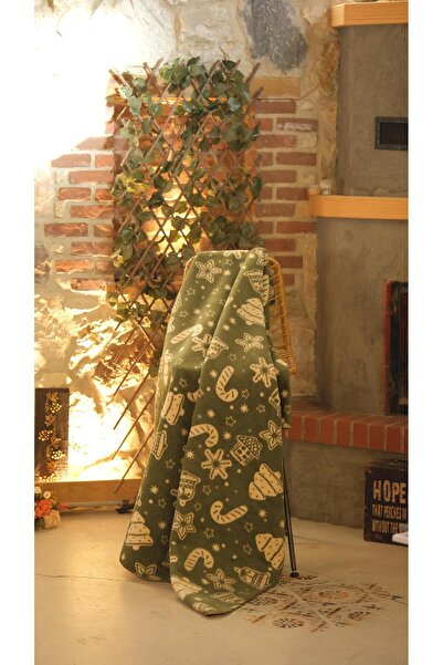 Apricitas HOME Doğal Noel Pamuk Battaniye (150x200 cm)