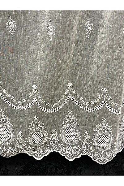 Liz Line Embroidered curtain type BAMBOO, white color, with pleats, "Esplendor bordado" by PD081