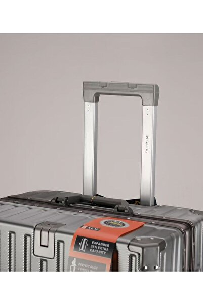 Prosperity High-End Travel Suitcase Aluminum Alloy Luggage with Four Universal Wheels - Dark Gray Set