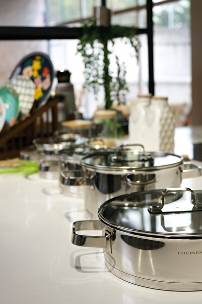 COCİNERO 1097 Gloss 8-Piece Steel Cookware Set