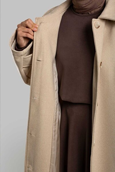 Emare Buttoned Full Length Cashmere Coat