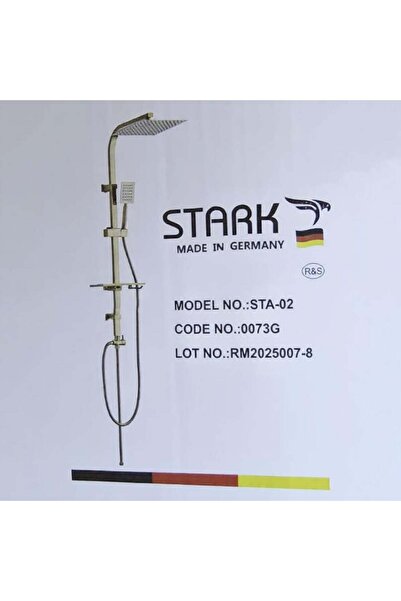 STARK Modern Square Gold Shower Rail -