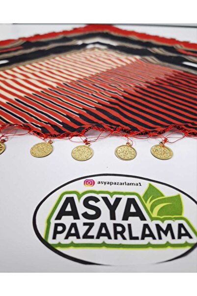 ASYA PAZARLAMA Black Sea Lira Triangle Scarf, Writing, Turban, Keshan, Scarf, Shawl, Headband, Lira Bandana