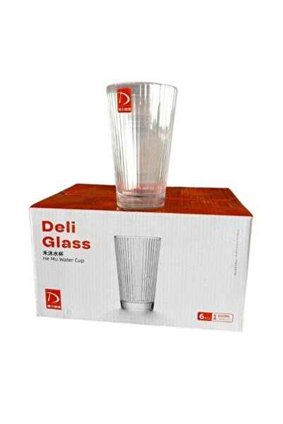 WDA Deli Glass Water Cups, Round Design, Set of 6