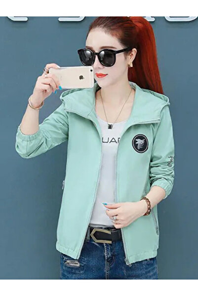 dorbe Stylish Red Color Zip-Up Long Sleeves Women Winter Hooded Jacket