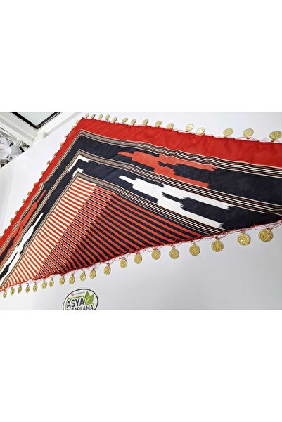 ASYA PAZARLAMA Black Sea Lira Triangle Scarf, Writing, Turban, Keshan, Scarf, Shawl, Headband, Lira Bandana