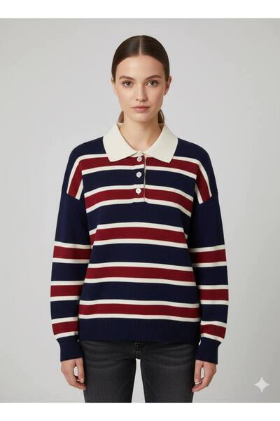 LECTUEL Polo Neck Knitwear Sweaatshirt Std