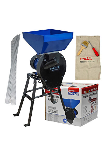 DDT Moară electrică cu suport metalic pentru cereale și știuleți, DDT-TOP, bo...