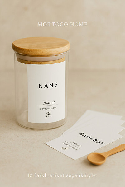 Mottogo 8-Piece Vacuum Spice Container Set 200 ml – Bamboo 2-Tier Ladder Stand Included